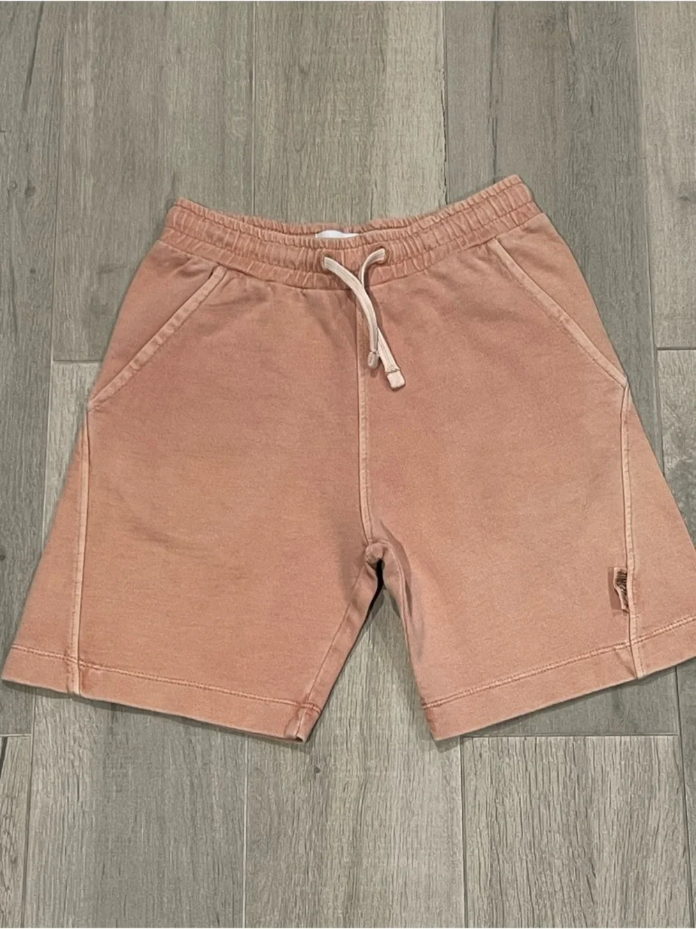 ZARA Kids Cotton washed effect Sweat Shorts Size 8 (128 cm) Peach Pink Casual